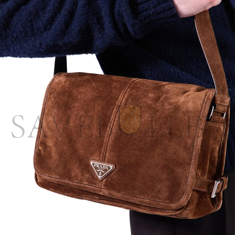 PRADA SUEDE SHOULDER BAG 2VD073 (30*20*11cm)